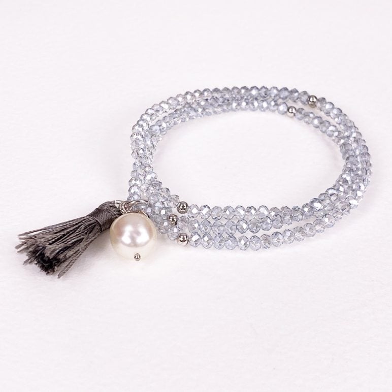 Grey Luna Pearl Bracelet/Necklace