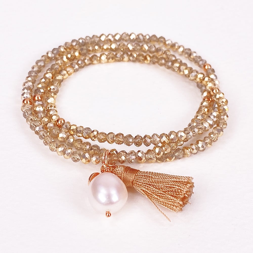 Gold Luna Pearl Bracelet/Necklace