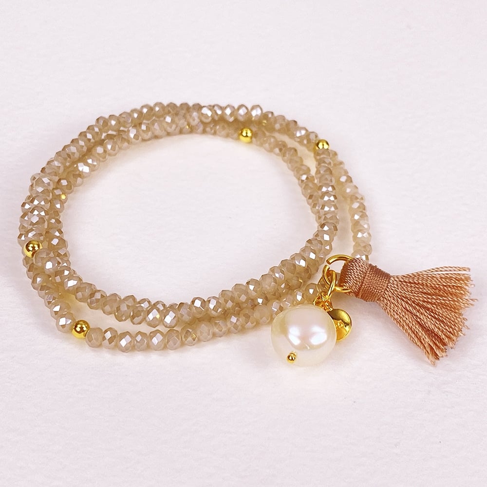 Cream Luna Pearl Bracelet/Necklace