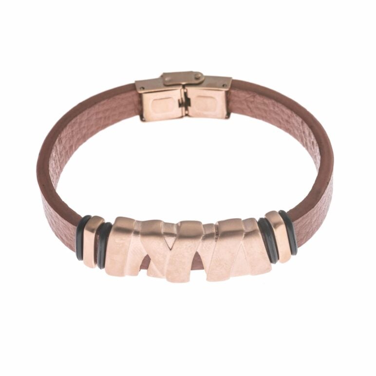 Pulsera de cuero plano - Habano