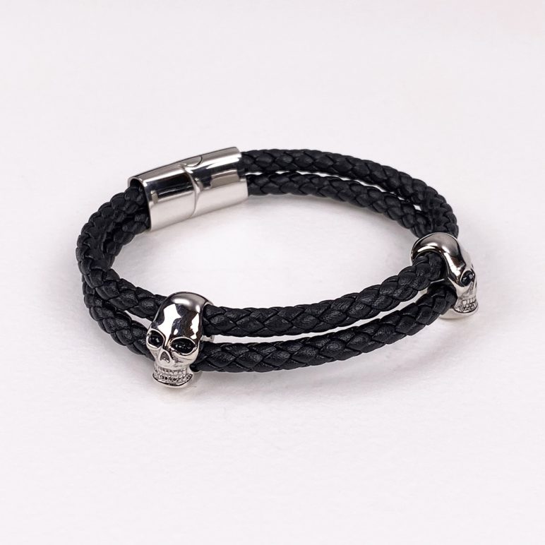 Black Genuine Leather Bracelet