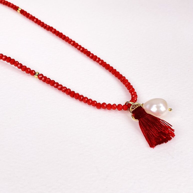 Red Luna Pearl Bracelet/Necklace