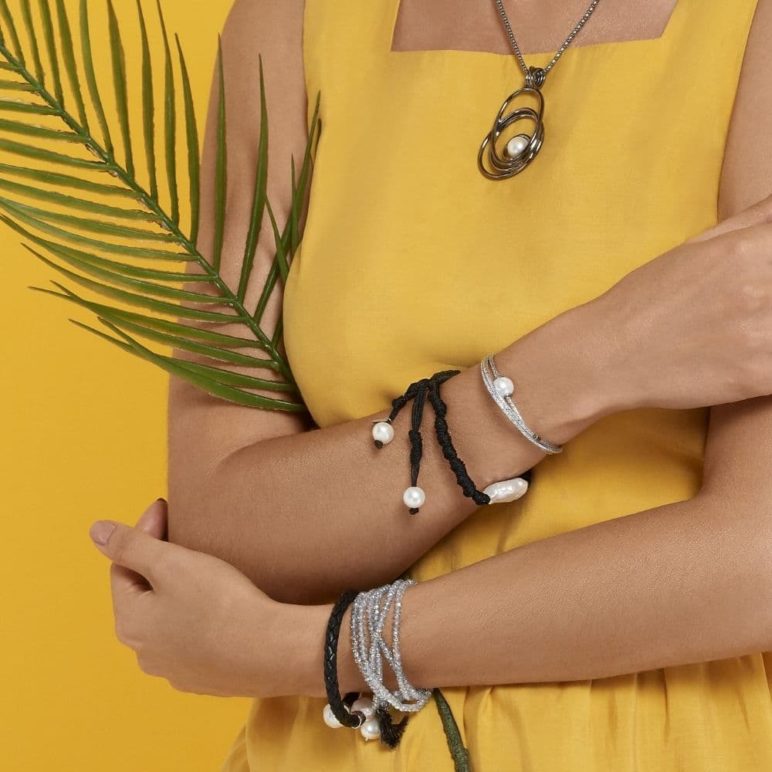 Grey Luna Pearl Bracelet/Necklace