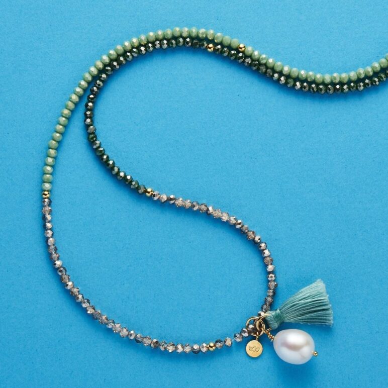 Triple Green Luna Pearl Bracelet/Necklace