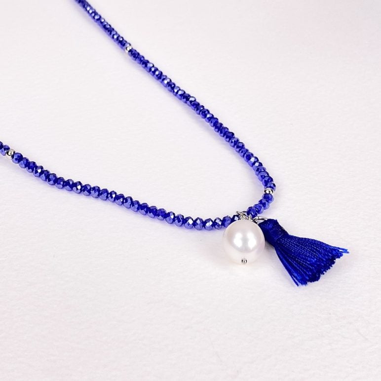 Royal Blue Luna Pearl Bracelet/Necklace
