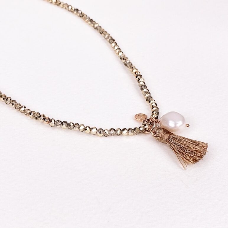 Gold Luna Pearl Bracelet/Necklace