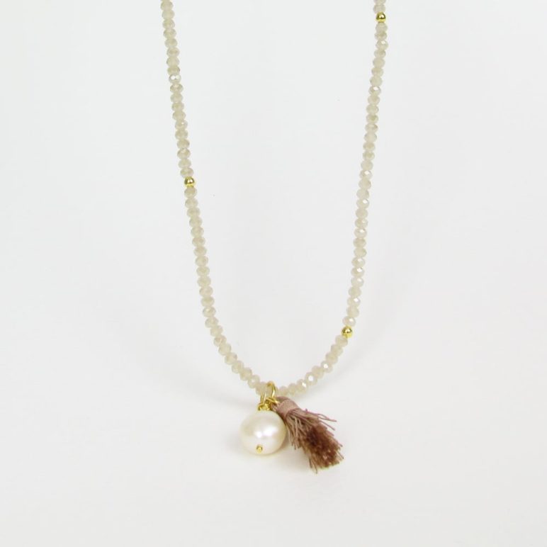 Cream Luna Pearl Bracelet/Necklace