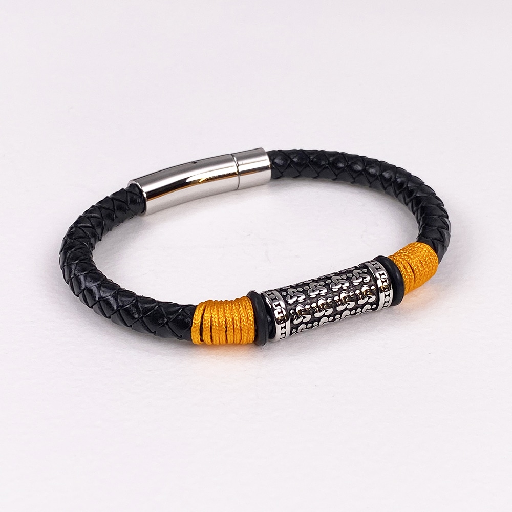 Black Genuine Leather Bracelet