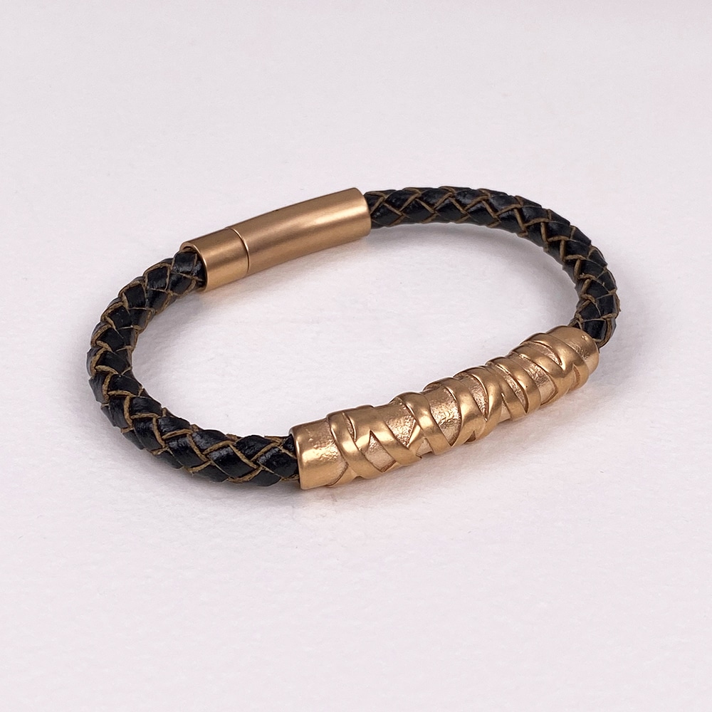 Black Genuine Leather Bracelet