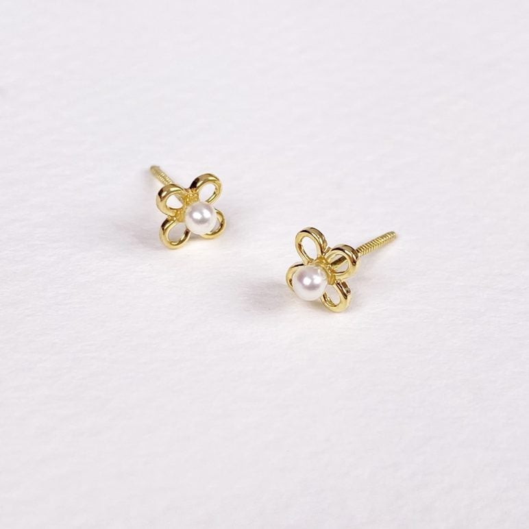 Children's 9ct Gold Flower Earrings