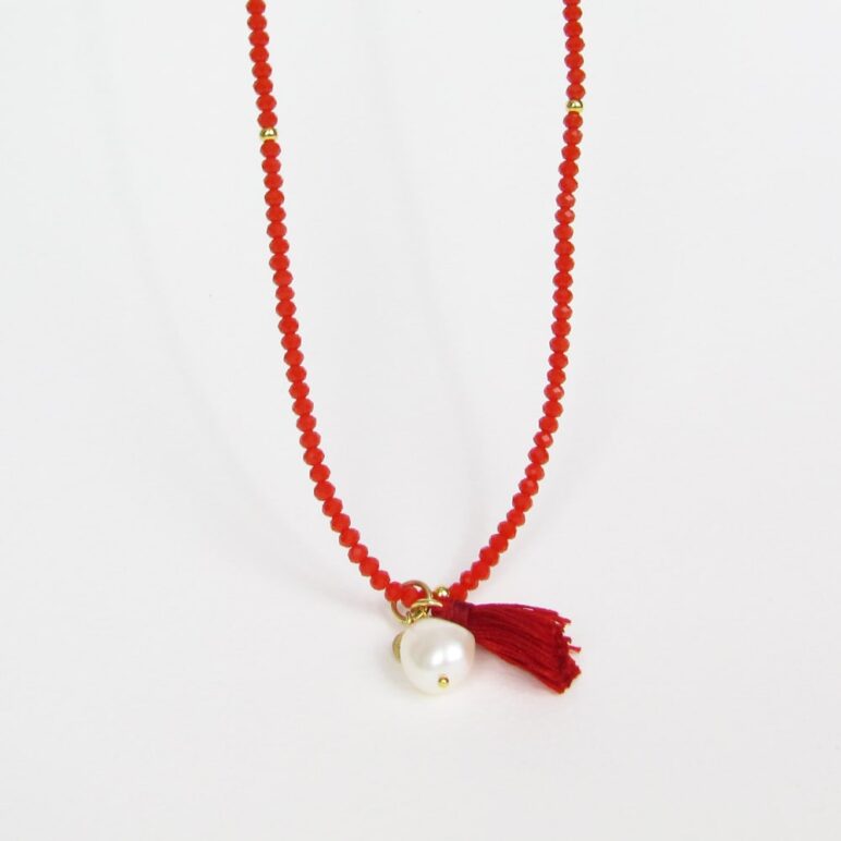 Red Luna Pearl Bracelet/Necklace