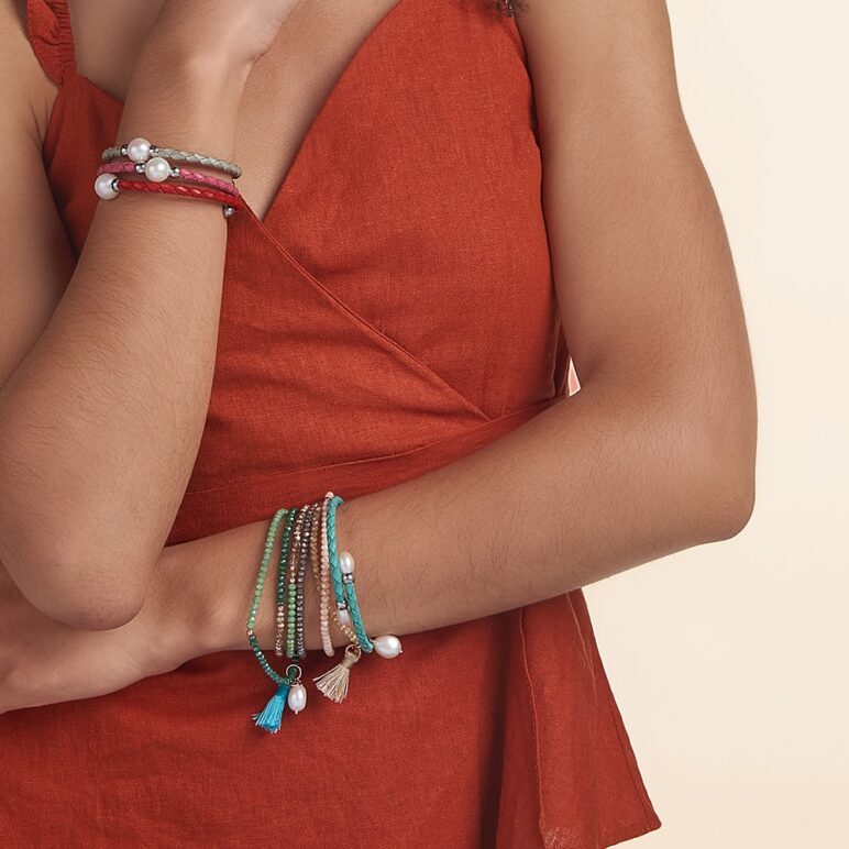 Triple Brown Luna Pearl Bracelet/Necklace