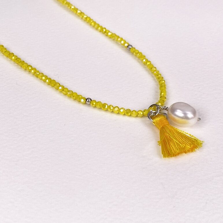 Yellow Luna Pearl Bracelet/Necklace