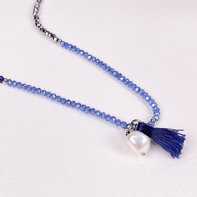 Triple Blue Luna Pearl Bracelet/Necklace