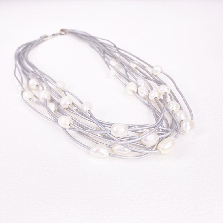 Grey Calima Multi-Pearl Necklace