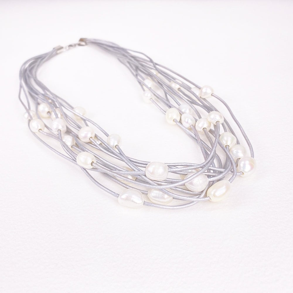 Grey Calima Multi-Pearl Necklace