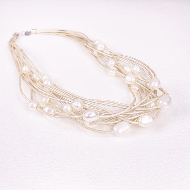 White Calima Multi-Pearl Necklace