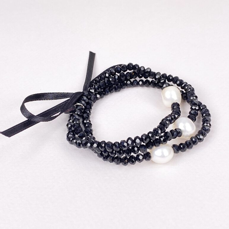 Black Luna Crystal Triple Bracelet