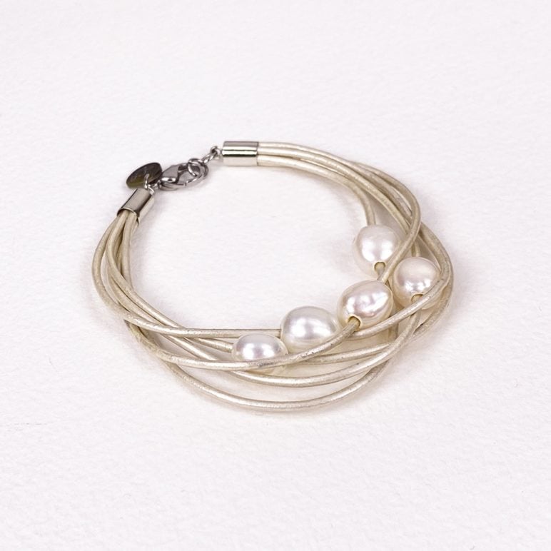 White Calima Multi-Pearl Bracelet