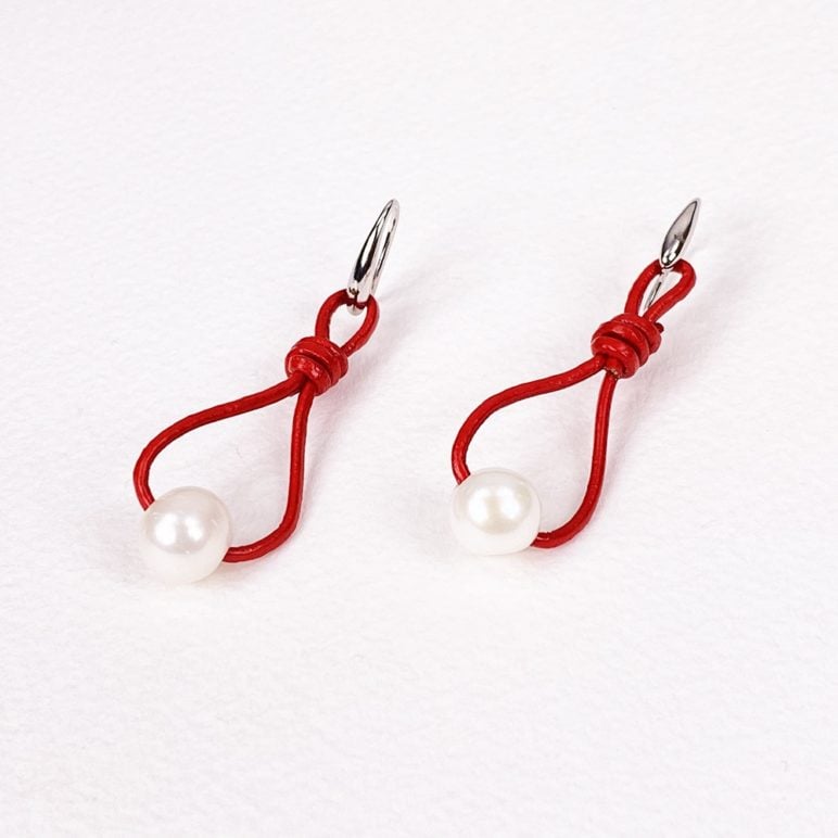 Red Calima Pearl Earrings