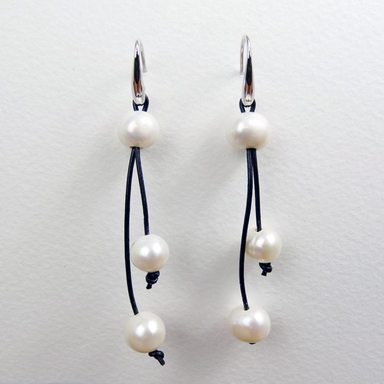 Black Calima Multi-Pearl Earrings