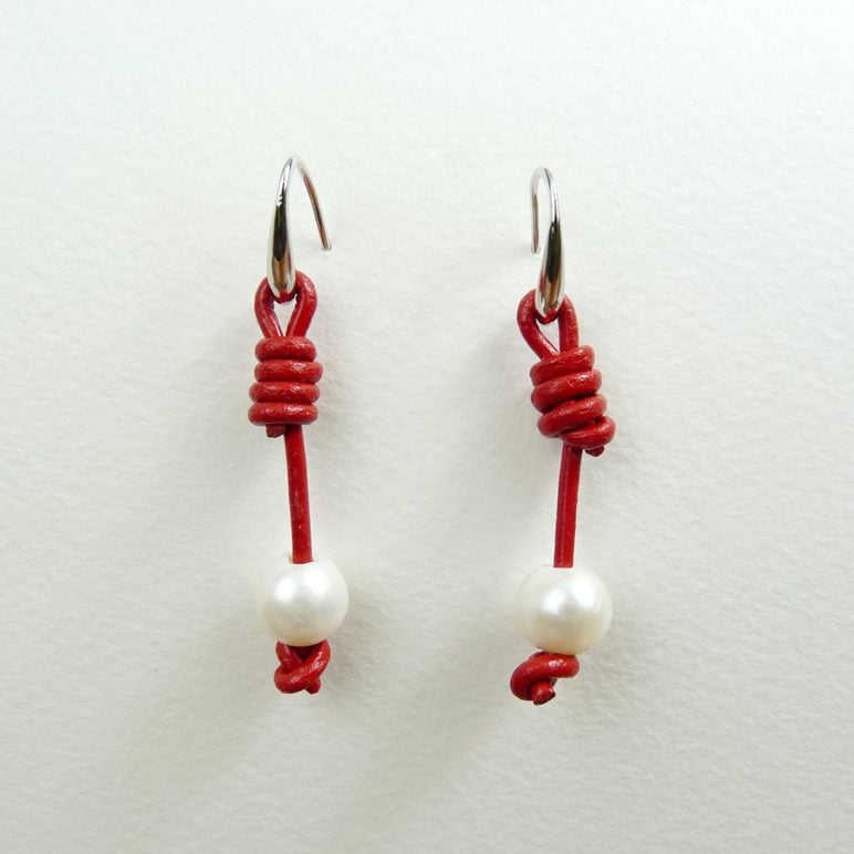 Red Calima Pearl Earrings
