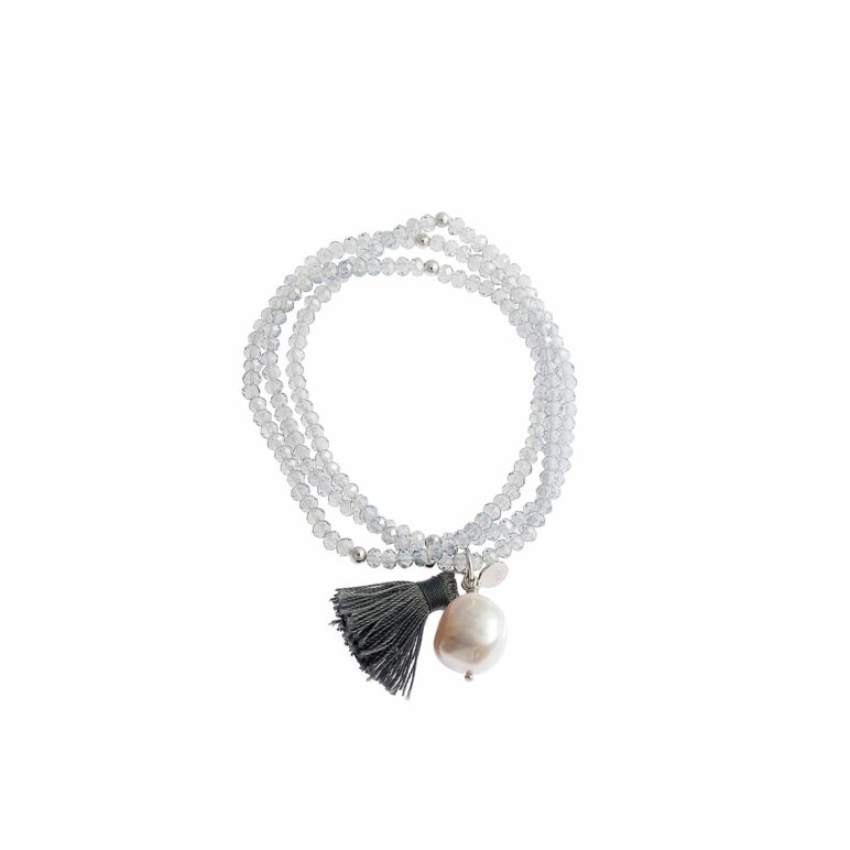 Grey Luna Pearl Bracelet/Necklace