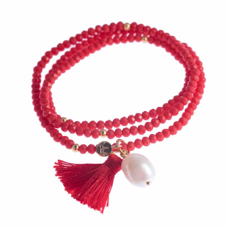 Red Luna Pearl Bracelet/Necklace