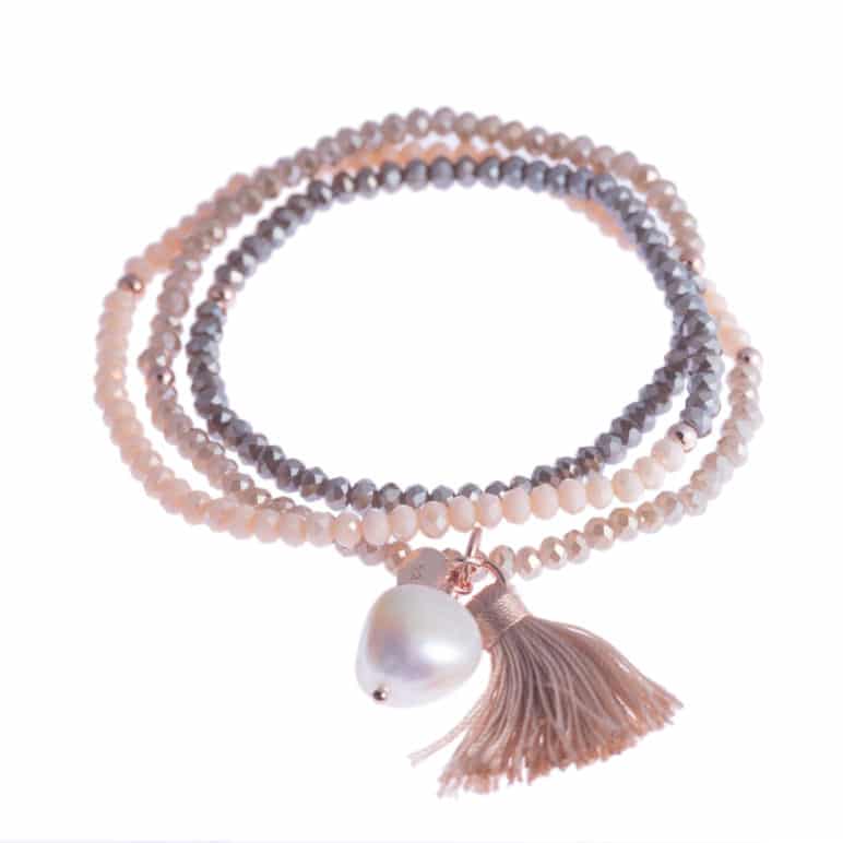Triple Brown Luna Pearl Bracelet/Necklace