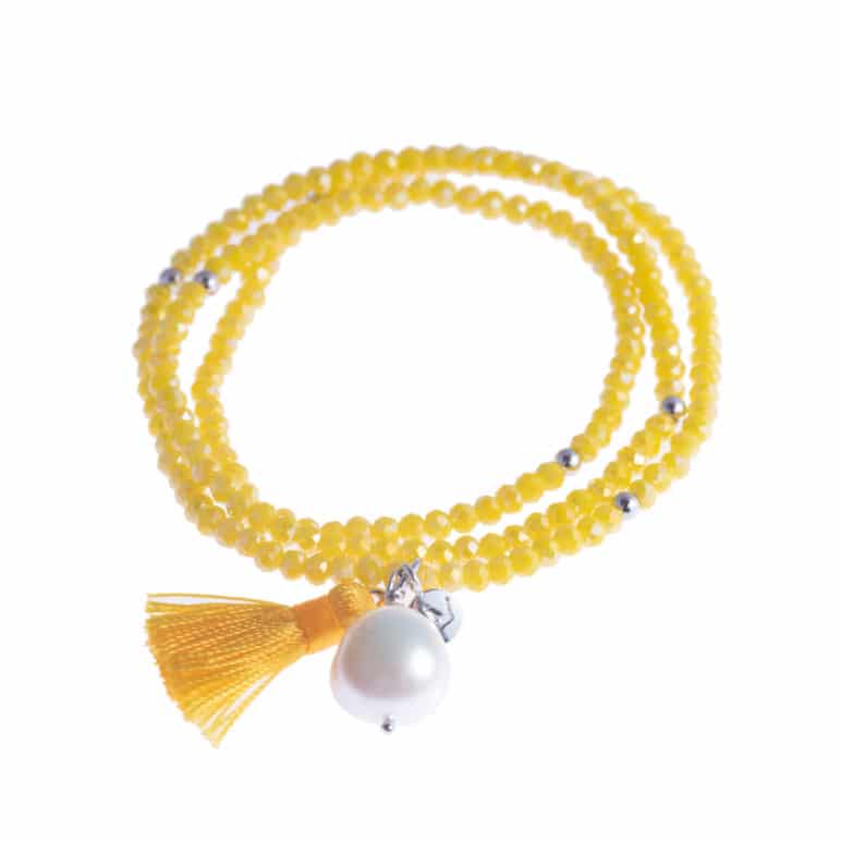 Yellow Luna Pearl Bracelet/Necklace
