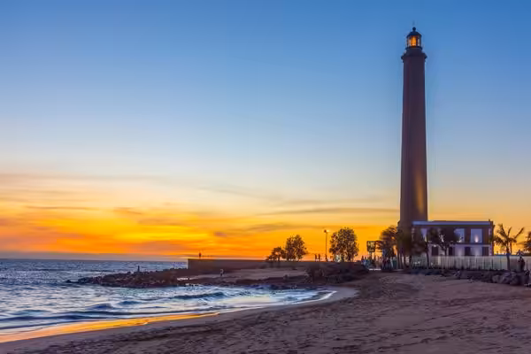 Puesta de sol de la playa de meloneras