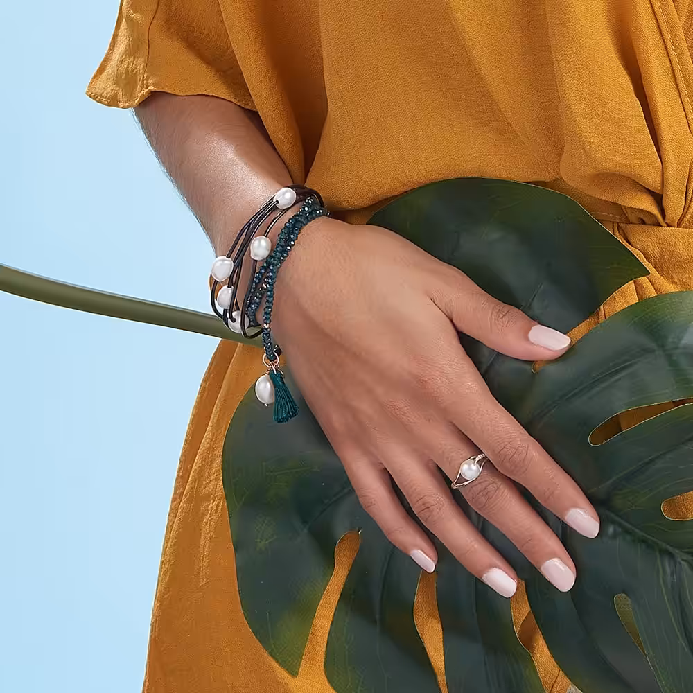 Esencia Cubic Zirconia Pearl Ring
