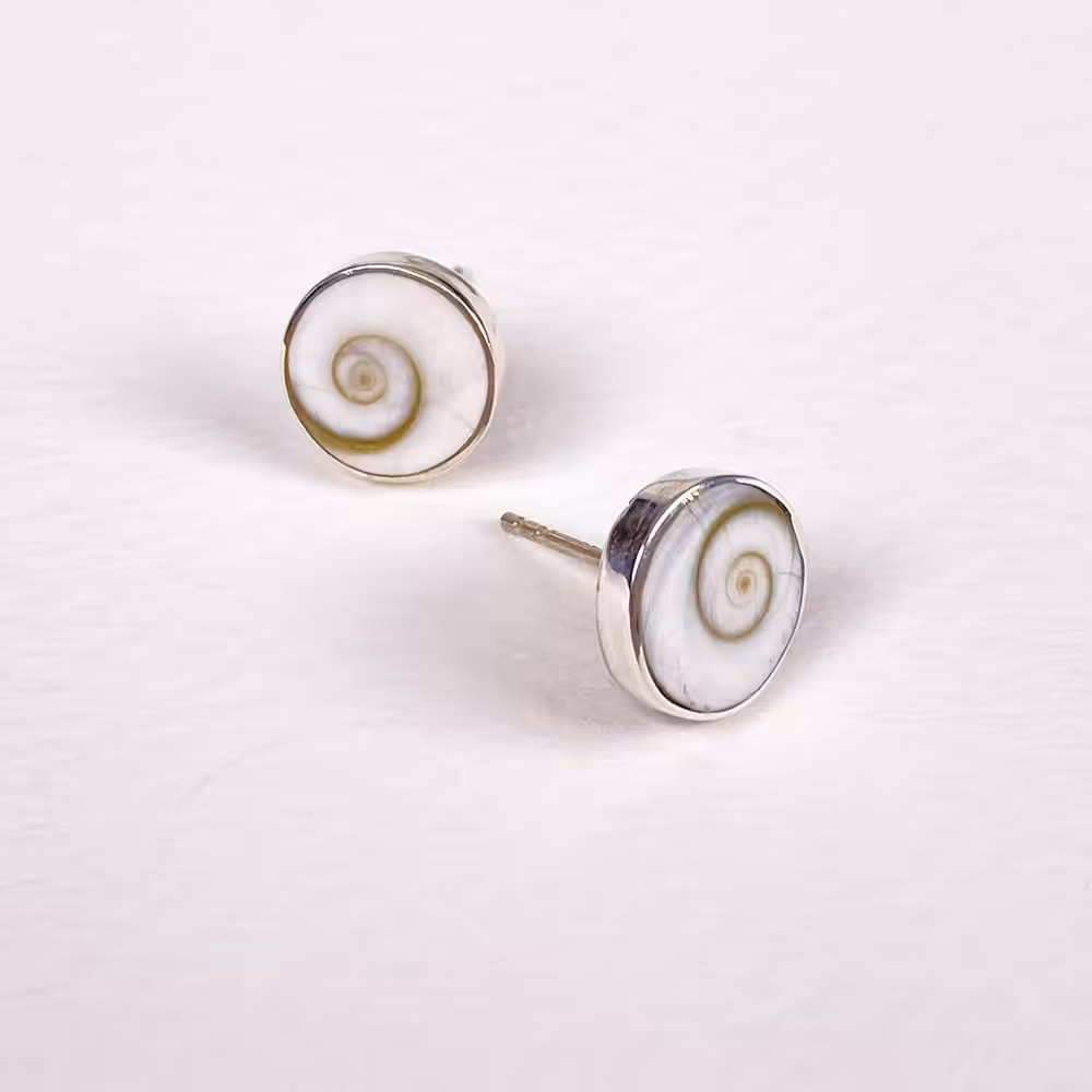 Bali White Shell Stud Earrings
