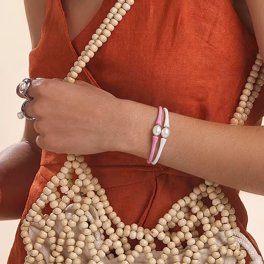 Pop Pearl Bracelet in Red